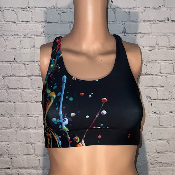 Other - Black Multicolor Paint Splatter Sports Bra size XS